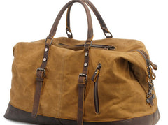 Mens Waxed Large Canvas Weekender Bag Canvas Travel Bag Canvas Overnight Bag for Men - iwalletsmen