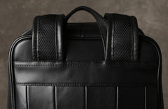 Genuine Leather Mens Cool Backpack Sling Bag Large Black Travel Bag Hiking Bag for men