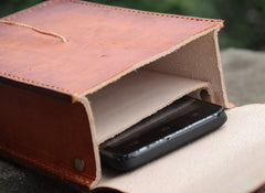 Handmade Leather Belt Pouch Mens Brown Waist Bag CIGARETTE Pouch for Men - iwalletsmen