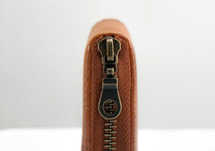 Vintage Leather Mens Small Wallet Zipper Card Coin Wallet for Men - iwalletsmen