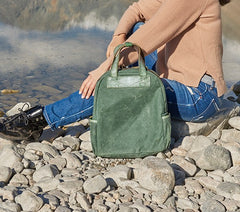 Canvas Green Mens Cool Backpack Canvas Travel Bag Canvas Handbag for Men - iwalletsmen