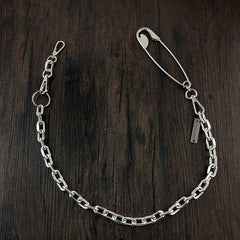 32'' Metal BIKER SILVER WALLET CHAIN LONG Safety Pin PANTS CHAIN Jeans Chain Jean ChainS FOR MEN - iwalletsmen