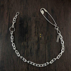 32'' Metal BIKER SILVER WALLET CHAIN LONG Safety Pin PANTS CHAIN Jeans Chain Jean ChainS FOR MEN - iwalletsmen