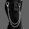 27'' Metal DOUBLE Chain BIKER SILVER WALLET CHAIN Handcuffs LONG PANTS CHAIN SILVER Jeans Chain Jean Chain FOR MEN - iwalletsmen