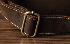 Genuine Leather Mens Cool Backpack Sling Bag Large Brown Travel Bag Hiking Bag for men