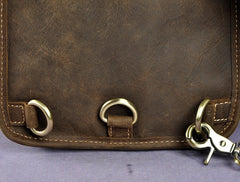 Vintage Leather Mens One Shoulder Backpack Sling Bag Chest Bag Sling Backpack for men - iwalletsmen