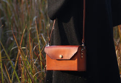Handmade Leather Mens Box Bag Small Shoulder Bag Messenger Bag for Men - iwalletsmen