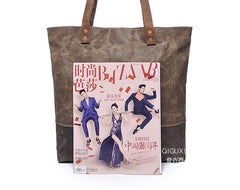 Mens Waxed Canvas Tote Bag Canvas Shopper Bags Canvas Shoulder Bags for Men - iwalletsmen