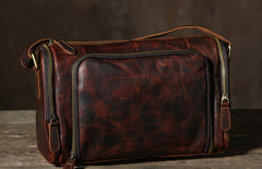 Genuine Leather Mens Cool Shoulder Bag Messenger Bag Chest Bag Bike Bag Cycling Bag for men