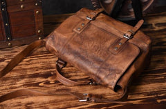 Handmade Leather Mens Cool Messenger Bag Briefcase Work Bag Business Bag for men
