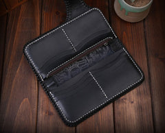Handmade Leather Carp Mens Chain Biker Wallet Cool Leather Wallet With Chain Wallets for Men