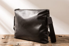 Black Cool Leather Mens Large Messenger Bags Shoulder Bags  for Men - iwalletsmen