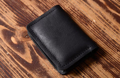 Handmade Leather Mens Cool Wallet Card Slim Wallet Change Coin License Wallet for Men