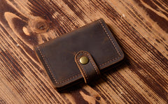 Handmade Leather Mens Cool Wallet Card Slim Wallet Change Coin License Wallet for Men