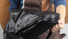 Genuine Leather Mens Cool Chest Bag Sling Bag Crossbody Bag Travel Bag Hiking Bag for men