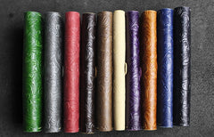 Handmade Leather Floral Mens Cool Travel Long Wallet Card Holder Card Slim Clutch Wallets for Men