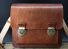 Handmade Vintage Coffee Leather Mens Camera Shoulder Bags Camera Messenger Bag for Men - iwalletsmen