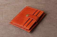 Genuine Leather Mens Cool Slim Front Pocket Wallet Leather Wallet Men Small Wallets  for Men