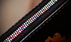 Handmade Leather Men Tooled Acalanatha Cool Leather Wallet Long Phone Clutch Wallets for Men