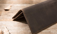 Vintage Slim Cool Mens long Wallet Leather Wallet Bifold Long Wallets for Men - iwalletsmen