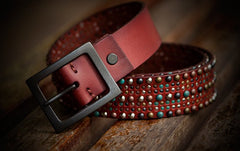 Handmade Genuine Leather Mens Belt Custom Cool Leather Men Black Belt for Men