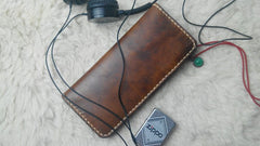 Vintage Coffee Leather Bifold Mens Long Wallet Leather Long Wallets for Men - iwalletsmen