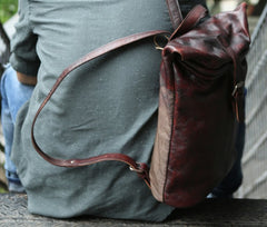 Cool Vintage Leather Mens Backpack Travel Backpack Laptop Backpacks for men - iwalletsmen