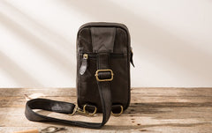 Vintage Leather Mens Sling Bag Sling Shoulder Bag Sling Backpack for men - iwalletsmen