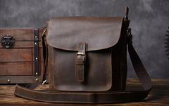 Handmade Leather Mens Cool Shoulder Bag Messenger Bag Chest Bag Bike Bag Cycling Bag for men