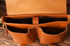 Handmade Leather Mens Cool Shoulder Bag Messenger Bag Chest Bag Bike Bag Cycling Bag for men