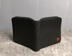 Genuine Leather Mens Cool billfold Leather Wallet Men Small Wallets Bifold for Men