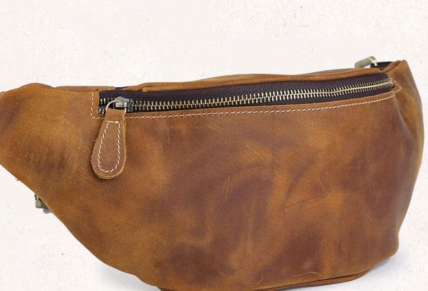 Cool Mens Leather Belt Bag Fanny Pack Waist Bags For Men - iwalletsmen