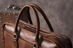 Genuine Leather Mens Cool Messenger Bag Briefcase Work Bag Business Bag for men