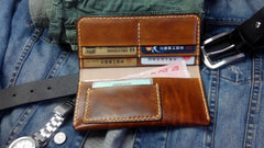 Vintage Brown Leather Bifold Mens Long Wallet Leather Long Wallets for Men - iwalletsmen