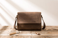 Cool Brown Vintage Leather Mens Messengers Bag Shoulder Bag for Men - iwalletsmen
