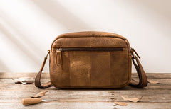 Small Cool Leather Mens Messenger Bags Shoulder Bag  for Men - iwalletsmen
