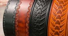 Handmade Genuine Leather Custom Tooled Biker Cool Mens Leather Men Belt for Men