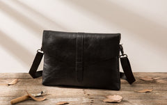 Small Leather Black Mens Cool Messenger Bags Shoulder Bags  for Men - iwalletsmen