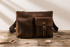 Vintage Leather Mens Cool Messenger Bag Shoulder Bags  for Men - iwalletsmen