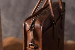 Genuine Leather Mens Cool Messenger Bag Briefcase Work Bag Business Bag for men