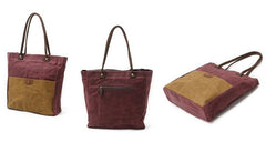 Mens Waxed Canvas Tote Bag Canvas Shopper Bag Canvas Shoulder Bag for Men - iwalletsmen