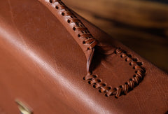 Handmade Leather Mens Cool Messenger Bag Briefcase Work Bag Business Bag for men