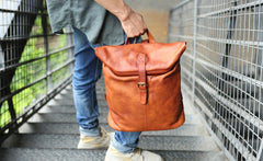 Cool Vintage Leather Mens Backpack Travel Backpack Laptop Backpacks for men - iwalletsmen