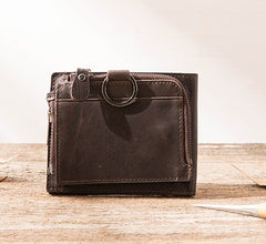 Cool Leather Mens Trifold Slim Front Pocket Wallets Small Wallet for Men - iwalletsmen