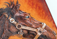 Handmade Leather Fine Horse Mens Chain Biker Wallet Cool Leather Wallet With Chain Wallets for Men