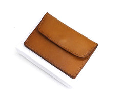 Leather Mens Card Wallet Front Pocket Wallet Small Slim Wallets Change Wallets for Men - iwalletsmen
