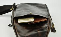Vintage Leather Mens Sling Bag One Shoulder Backpack Chest Bag Sling Backpack for men - iwalletsmen