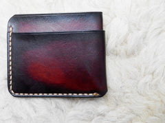 Leather Mens Slim Front Pocket Wallets Dark Brown Leather Cards Wallet for Men - iwalletsmen