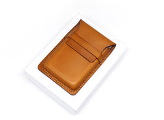 Badass Leather Mens Card Wallet Front Pocket Wallets Small Slim Wallet Change Wallet for Men - iwalletsmen