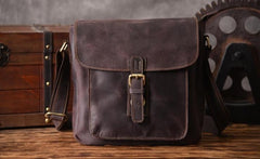 Handmade Leather Mens Cool Shoulder Bag Messenger Bag Chest Bag Bike Bag Cycling Bag for men